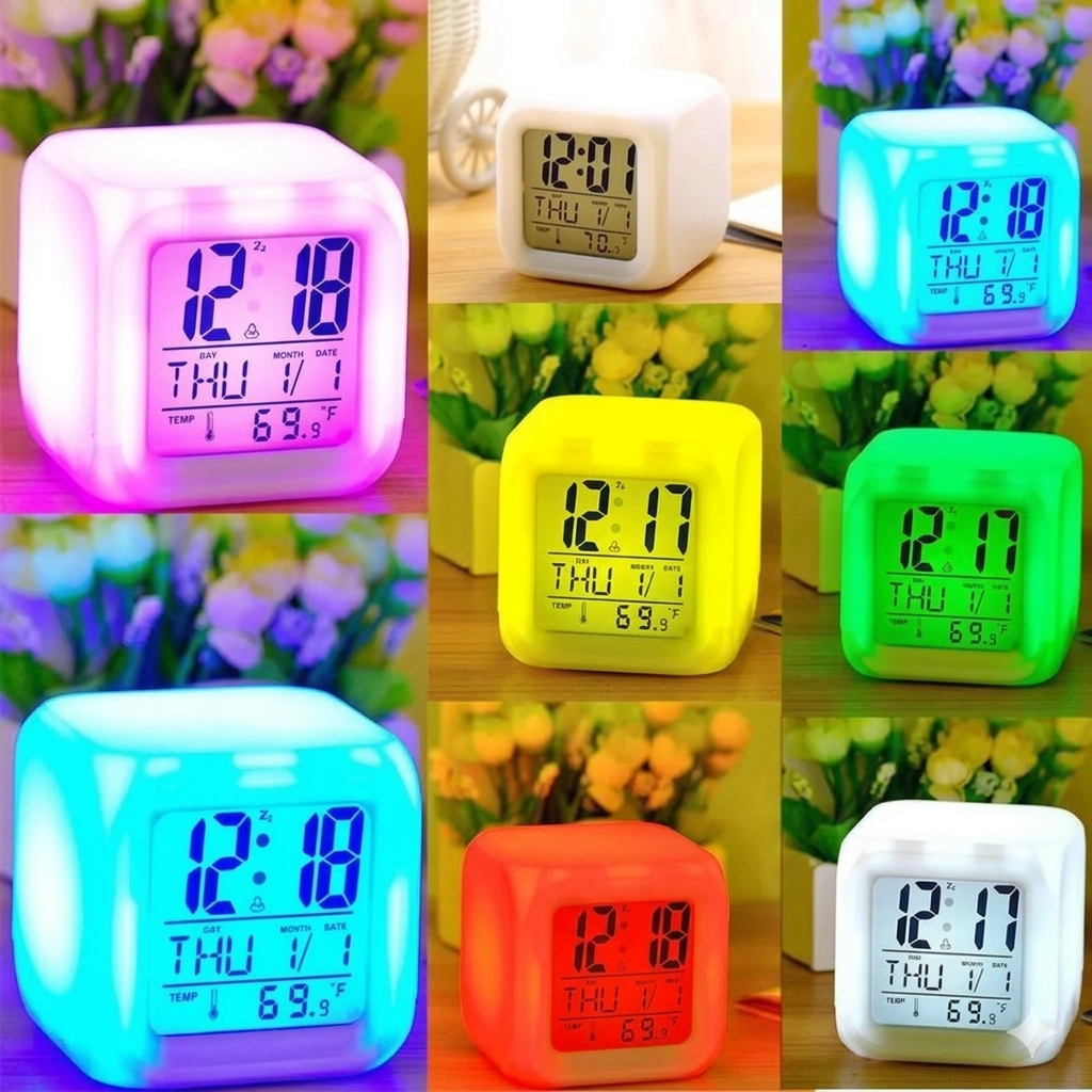 Color Changing LED  Digital Alarm Clock