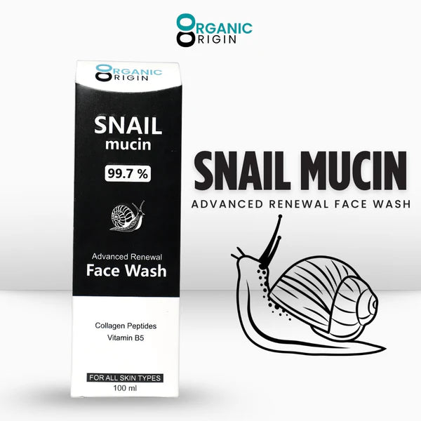 Organic Origin Snail Mucin Renewal Face Wash – Gentle Cleanse & Repair (100ml)